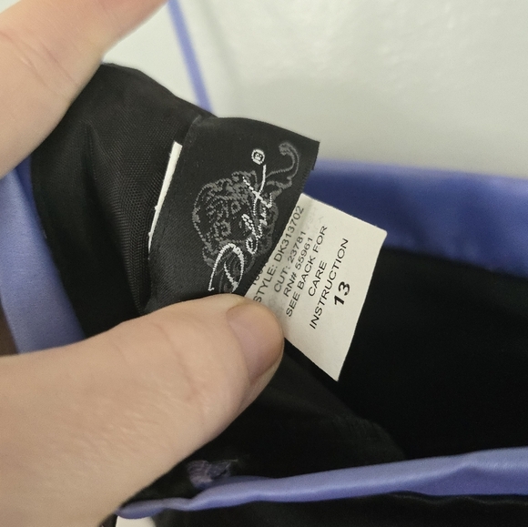 Prom Dress Maxi Gown Purple Black Bead Y2K Floral Delvt Sz 13 Fairy FLAWS - Picture 12 of 13